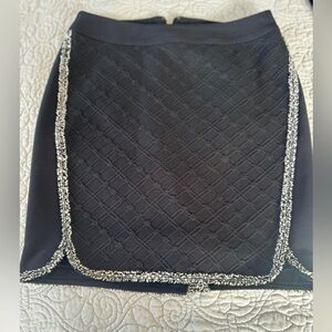 JOINUS Black Skirt with Quilted Detail